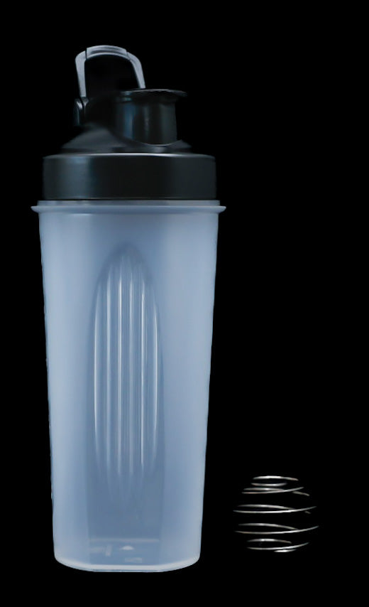 White Shaker Bottle with Black Lid